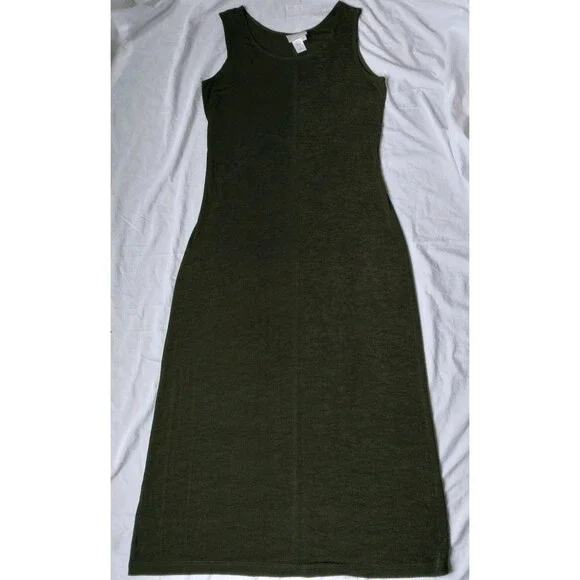 Vintage Coldwater Creek Acetate Blend Stretch Maxi Dress Green Womens Medium - Picture 2 of 13